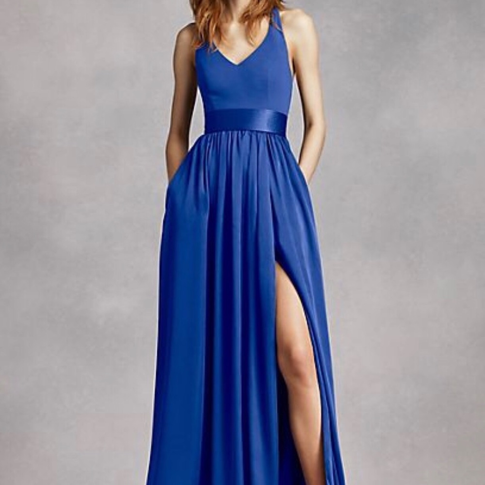 David’s Bridal White by Vera Wang Halter Gown